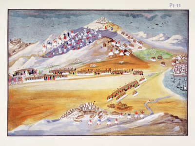 معارك جبل أرغوس وكورنث ، اللوحة 11 من التاريخ التصويري لحرب الاستقلال اليونانية بواسطة الجنرال ماكريجانيس بواسطة المدرسة اليونانية