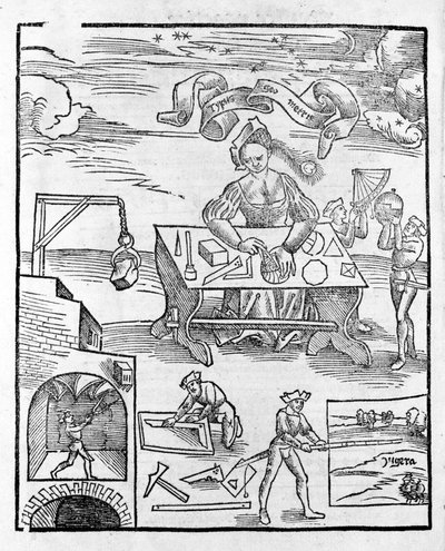 الفنون الليبرالية: La geometry - في "Margarita Philosophy" بقلم جريجور ريش (1467-1525). باي بواسطة جريجور ريش