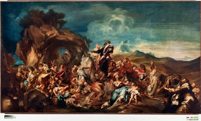 موسى يضرب الماء من على الصخور لوحة غريغوريو دي فيراري (1647-1726) الجينات ، متاحف الشوارع الجديدة بواسطة جريجوريو ديفيراري