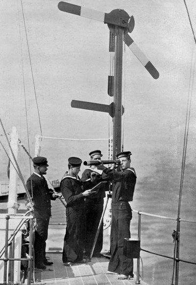 تشوير من قبل إشارة المرور على متن HMS Camperdown ، 1895 بواسطة غريغوري وشركاه