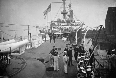 حربية HMS Resolution ، بورتسموث ، هامبشاير ، 1896. بواسطة غريغوري وشركاه