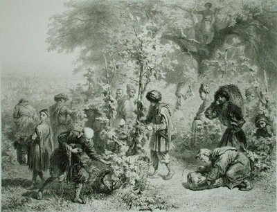 حصاد العنب في كاخيتي ، جورجيا ، لوحة 30 من كتاب عن القوقاز ، نقش بواسطة يوجين لو رو (1807-63) نشره ألفريد ليون ليميرسييه ، باريس بواسطة غريغوري غريغوريفيتش (بعد) غاغارين