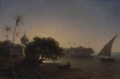 منظر النيل في مصر 1851 بواسطة غريغوري غريغوريفيتش تشيرنيتسوف