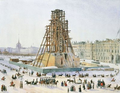 عمود ألكسندر في السقالات ، 1833. بواسطة جريجوري جريجوريفيتش جاجارين