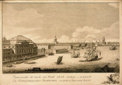 منظر لقصر الشتاء من نهر نيفا ، 1753 بواسطة غريغوري أنيكيفيتش كاتشالوف