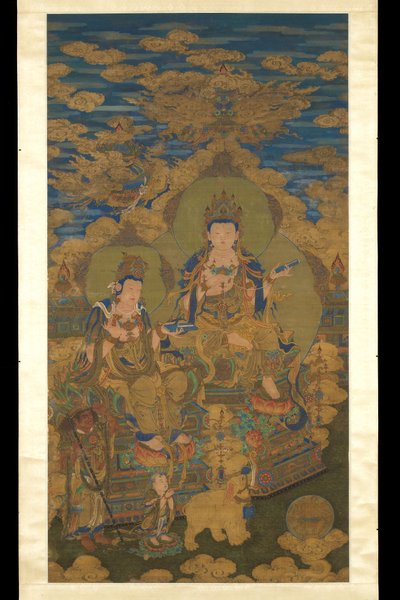نسختان من بوديساتفا قوانيين ، حوالي عام 1750 (حبر ولون على الحرير) بواسطة Guanpeng (بعد) الشيء