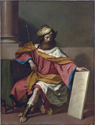 الملك داود - لوحة لباربيري جيوفاني فرانشيسكو المعروف باسم لو غيرشين (1591-1666) ، زيت على قماش بواسطة جويرسينو