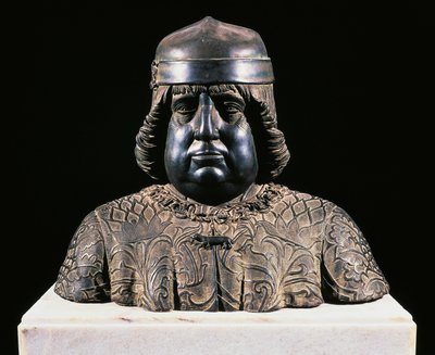 تمثال نصفي لألفونسو من أراغون ، حوالي 1490 ، بواسطة جويدو ماتسوني (حوالي 1450-1518) ، نحت برونزي ، ارتفاع 42 سم ، إيطاليا بواسطة جيدو ماتسوني