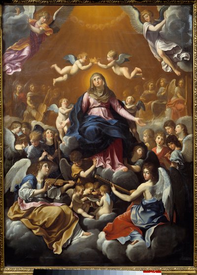 تتويج العذراء. اللوحة التي رسمها جويدو ريني تسمى الدليل (1575-1642) بواسطة جويدو ريني