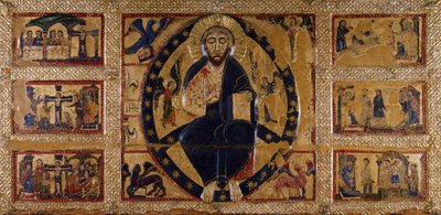 المخلص ورموز الإنجيليين ، بواسطة غيدو دا سيينا (نشط حوالي 1250-1300) ، رسم على الخشب. بواسطة جويدو دا سيينا