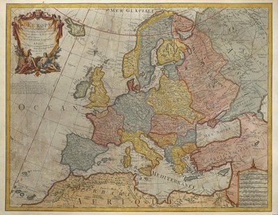أوروبا ، بواسطة Guillaume de l'Isle ، باريس ، نقش بواسطة غيوم ديليسل