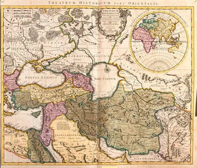 خريطة الدول المجاورة لبحر قزوين (روسيا ، أرمينيا ، بلاد فارس ، كازاخستان ، تركمانستان) (حفر بواسطة غيوم ديليسل
