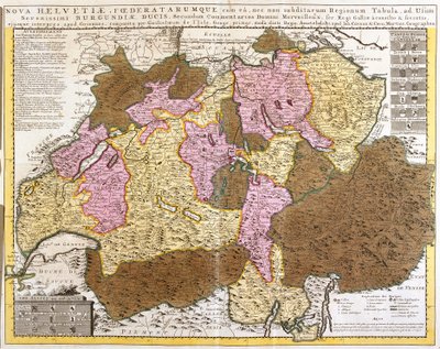 خريطة الاتحاد السويسري (حفر بواسطة غيوم ديليسل