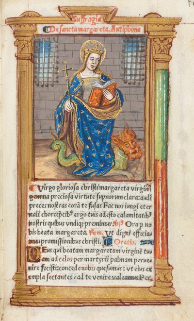 كتاب مطبوع لساعات استخدام روما: fol. 110 و ، سانت مارغريت ، 1510. بواسطة غيوم لو روج