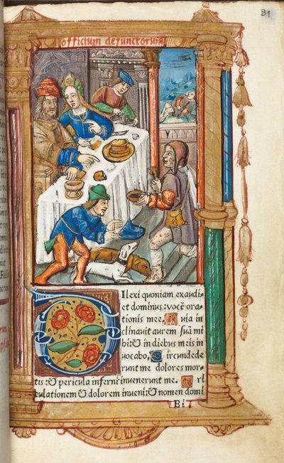 كتاب مطبوع لساعات استخدام روما: fol. 73 و لعازر 1510. بواسطة غيوم لو روج