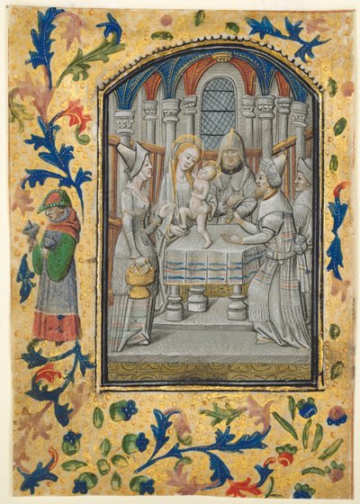 ورقة من كتاب ساعات: الزيارة ، ج. 1470-1480. بواسطة غيوم فريلانت