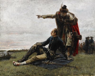 تشارلز الثاني عشر ملك السويد وإيفان مازيبا بعد معركة بولتافا ، 1879 بواسطة غوستاف سيدرستروم