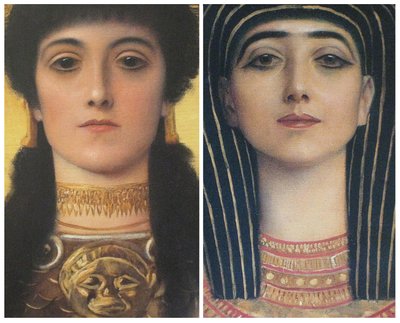 اليونان القديمة ومصر القديمة ، رؤساء التفاصيل أثينا وإيزيس بواسطة Gustav Klimt