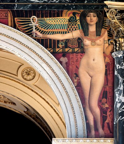 مصر I. Spandrel فوق الدرج الكبير، متحف Kunsthistorisches، فيينا بواسطة غوستاف كليمت