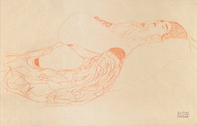 استلقاء شبه عارية ، 1912-1913 بواسطة غوستاف كليمت