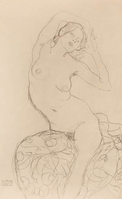 جالس عارية ، حوالي 1914-1916. بواسطة غوستاف كليمت