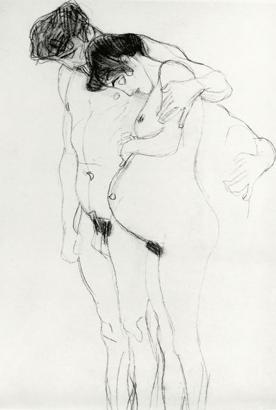 دراسة لـ "Hoffnung I" (الأمل I) 1903-04 (طباشير على ورق) (صورة فوتوغرافية بالأبيض والأسود) بواسطة غوستاف كليمت