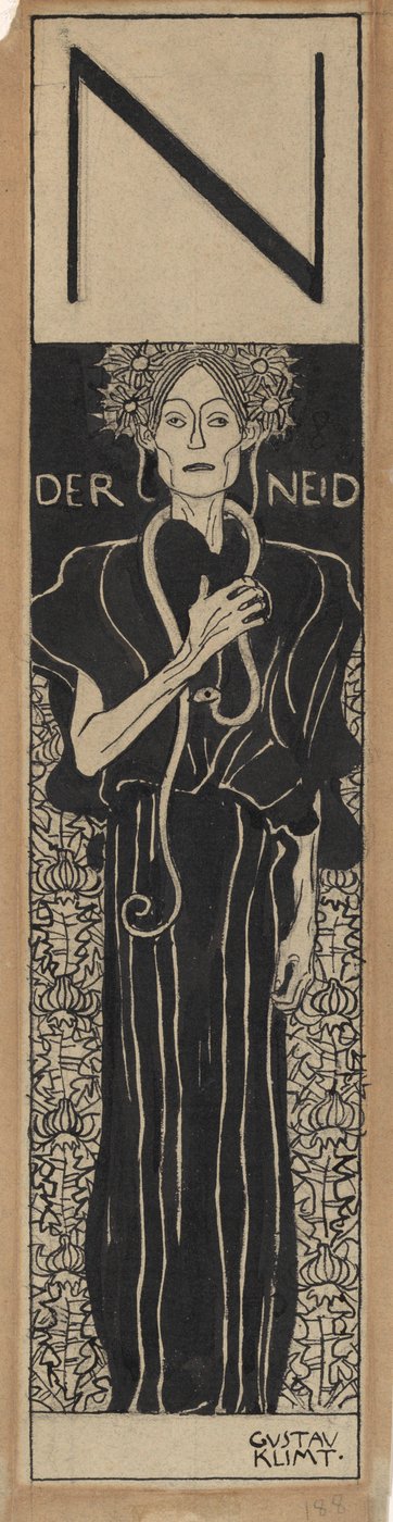 الحسد 1898. بواسطة غوستاف كليمت
