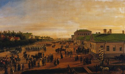 القيصر نيكولاس عائدًا من عرض عسكري في كراسنوي سيلو ، 1848 بواسطة جوستاف شوارز