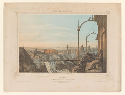 منظر لميونيخ من كنيسة القديس بطرس ميونيخ vom St. Peters-Thürme aus in nordwestlicher Richtung (العنوان على الكائن) تم تقديم الألبوم إلى لويس الأول ملك بافاريا (عنوان المسلسل) ألبوم König-Ludwigs (عنوان السلسلة على الكائن) بواسطة جوستاف سيبيرجر