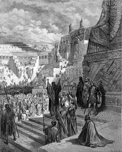 أرتحشستا يمنح الحرية لليهود ، نقش ليني ، حوالي 1868 (نقش) بواسطة غوستاف (بعد) دوري