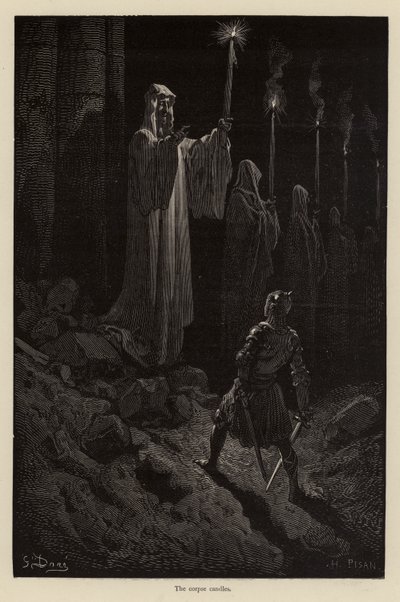شموع الجثة (النقش) بواسطة Gustave (after) Dore