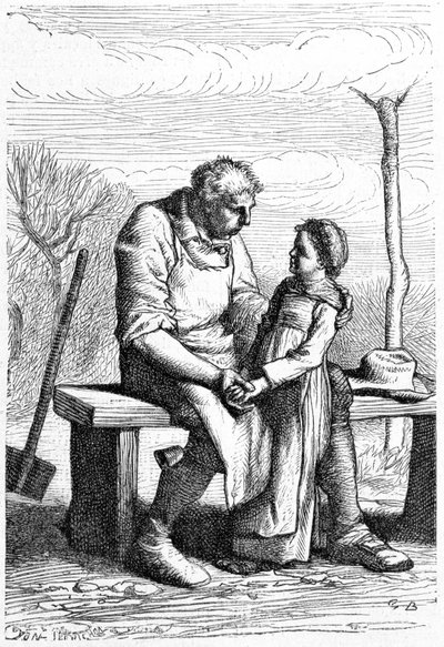 Cosette et Jean Valjean - في "" البؤساء "بقلم فيكتور هوغو ، إيل. بقلم بريون ، أد. هيتزل ولاكروا بواسطة غوستاف بريون