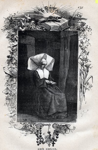 صورة الأخت سيمبليس - رسم توضيحي لغوستاف بريون (1824-1877) لـ "البؤساء - الجزء الأول: فانتين" بقلم فيكتور هوغو (1802-1885) 1862 بواسطة غوستاف بريون