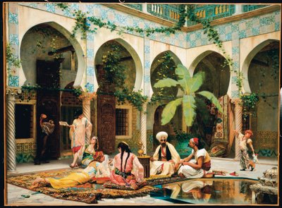 باحة قصر دار خداوج العامية بالجزائر العاصمة بواسطة Gustave Clarence Rodolphe Boulanger
