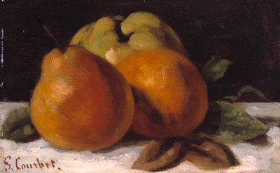 التفاح والكمثرى والبرتقال، 1871-72 تقريبًا (زيت على اللوح) بواسطة غوستاف كوربيت