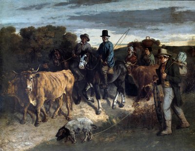 عودة مزارعو فلاجي من معرض لوحة غوستاف كوربيه (1819-1877). القرن ال 19. بيسانكون ، متحف الفنون الجميلة بواسطة غوستاف كوربيت