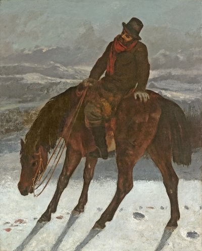صياد على ظهور الخيل ، c.1864 بواسطة Gustave Courbet