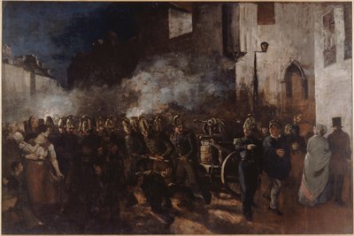 "" رجال الإطفاء يركضون نحو النار "لوحة رسمها غوستاف كوربيه (1819-1877) 1851 الحجم 3.88x5.8 م باريس ، متحف قصر رجال الإطفاء الذين يركضون نحو النار - كوربيه ، غوستاف (1819-1877) - 1851 - زيت على كانفاس - 388x580 - Petit Palais ، Musee des Beaux-Arts de l بواسطة غوستاف كوربيت