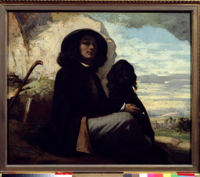 صورة ذاتية مع كلبه بواسطة غوستاف كوربيه (1819-1877) 1842 بواسطة غوستاف كوربيت