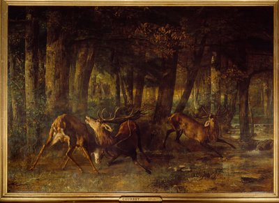 شبق الربيع ، قتال الغزلان. لوحة لغوستاف كوربيه (1819-1877) بواسطة غوستاف كوربيت