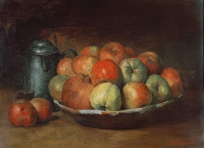 لا تزال الحياة مع التفاح والرمان. 1871-72 بواسطة غوستاف كوربيت
