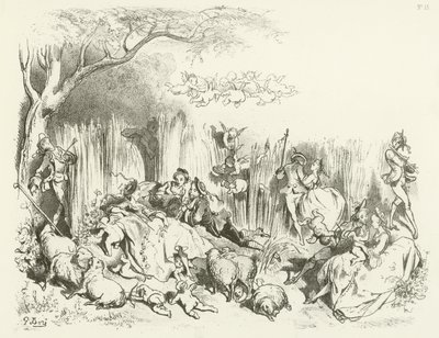 رعوي في عهد لويس الخامس عشر (الحفر) بواسطة Gustave Dore
