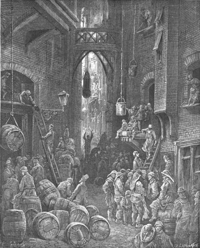 "شارع جانب النهر" ، 1872. بواسطة غوستاف دور