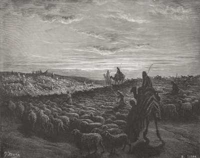 رحلة إبراهيم إلى أرض كنعان ، تكوين 13: 1-4 ، صورة توضيحية من "الكتاب المقدس" لدور ، منقوش بواسطة بيسان ، 1866 بواسطة غوستاف دور
