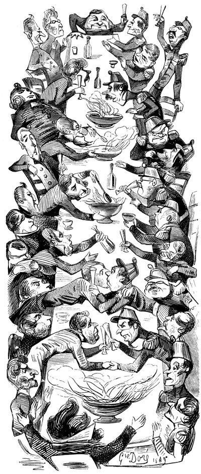لكمة دولية ، رسم لمجلة Le Journal pour Rire ، 1849. بواسطة غوستاف دور