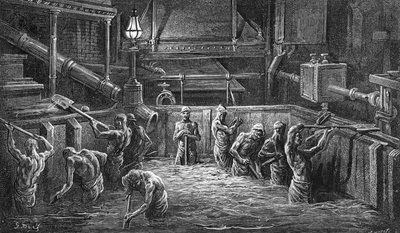 برورز في العمل ، من "لندن ، رحلة حج" ، كتبها وليام بلانشارد جيرولد (1826-1884) دون نقش J. Huyot ، حانة. 1872 بواسطة Gustave Dore
