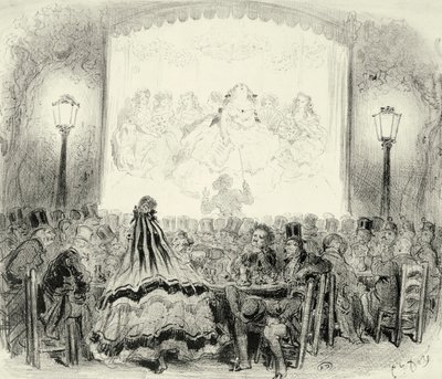 قاعة حفلات القهوة في فرنسا ، لبول غوستاف دوري (1832-1883) ، حوالي 1865 ، نقش. بواسطة غوستاف دور