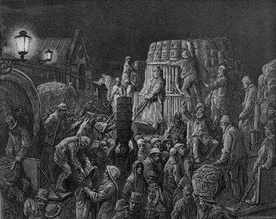 "سوق كوفنت جاردن - الصباح الباكر" ، ١٨٧٢ بواسطة غوستاف دور