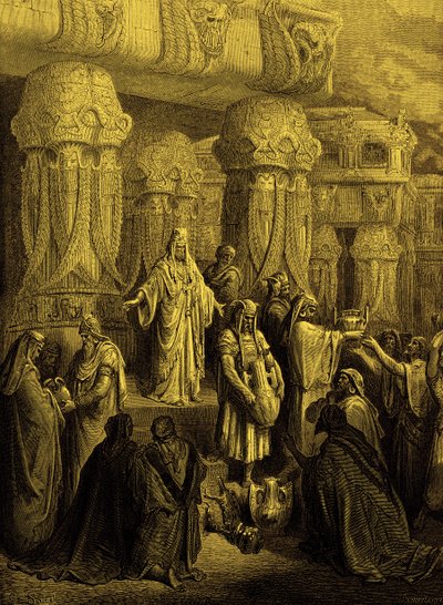 يعيد كورش السفن إلى المعبد. - الكتاب المقدس بواسطة غوستاف دور
