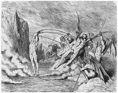 الشياطين ، رسم توضيحي من "الكوميديا الإلهية" (جحيم) لدانتي أليغييري (1265-1321) باريس ، نُشر عام 1885 بواسطة غوستاف دور